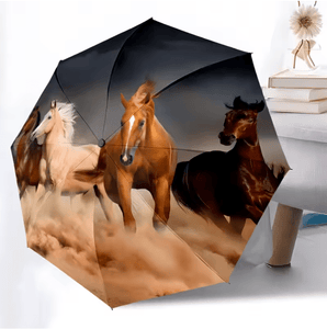 小物 H Design umbrella w/ a horse background H Design umbrella w