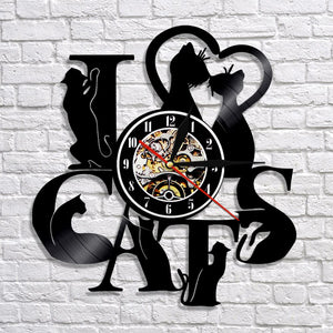 I Love Cats Wall Clock-Furbaby Friends Gifts