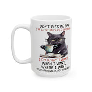 I'm Grumpy! Ceramic Cat Mug, (11oz, 15oz)-Furbaby Friends Gifts
