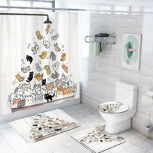 Charger l&#39;image dans la galerie, It&#39;s Raining Cats! Cute Cat Printed Shower Curtain with Hooks-Furbaby Friends Gifts
