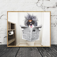 'Jack in the John' Cloakroom Oil Print-Furbaby Friends Gifts