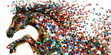 Load image into Gallery viewer, 'Jumping Horse' Canvas Oil Print-Furbaby Friends Gifts