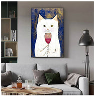 'Just a Tipple...' Canvas Oil Print Poster-Furbaby Friends Gifts