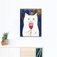 Laden Sie das Bild in den Galerie-Viewer, &#39;Just a Tipple...&#39; Canvas Oil Print Poster-Furbaby Friends Gifts