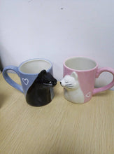 Cargar imagen en el visor de la galería, Kissing Cats Ceramic Mugs (Pair)-Furbaby Friends Gifts