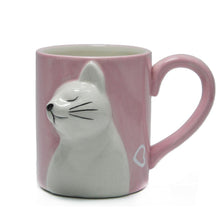 Carregar imagem no visualizador da galeria, Kissing Cats Ceramic Mugs (Pair)-Furbaby Friends Gifts