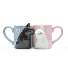 Afbeelding in Gallery-weergave laden, Kissing Cats Ceramic Mugs (Pair)-Furbaby Friends Gifts