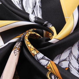 Large 100% Silk Horse Print Scarf 130CM-Furbaby Friends Gifts