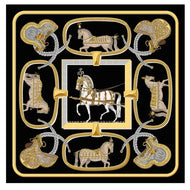Large 100% Silk Horse Print Scarf 130CM-Furbaby Friends Gifts