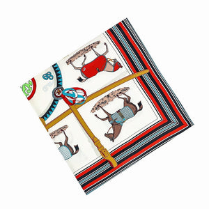Large Horse Pattern Silk Square Scarves-Furbaby Friends Gifts