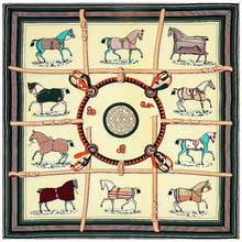 Load image into Gallery viewer, Large Horse Pattern Silk Square Scarves-Furbaby Friends Gifts