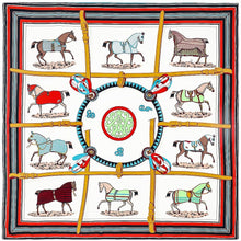 Cargar imagen en el visor de la galería, Large Horse Pattern Silk Square Scarves-Furbaby Friends Gifts