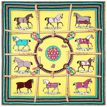 Laden Sie das Bild in den Galerie-Viewer, Large Horse Pattern Silk Square Scarves-Furbaby Friends Gifts