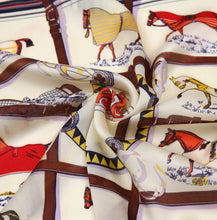 Charger l&#39;image dans la galerie, Large Horse Pattern Silk Square Scarves-Furbaby Friends Gifts