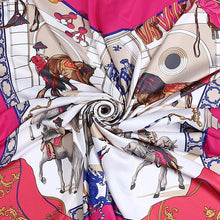 Afbeelding in Gallery-weergave laden, Large Horse Print Silk Scarf-Furbaby Friends Gifts