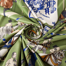 Load image into Gallery viewer, Large Horse Print Silk Scarves-Furbaby Friends Gifts