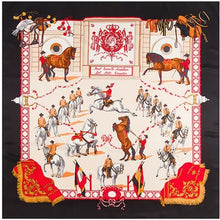Afbeelding in Gallery-weergave laden, Large Horse Print Silk Scarves-Furbaby Friends Gifts