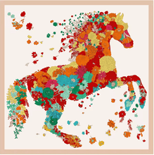 Load image into Gallery viewer, Large Orange Horse Print Silk Scarves-Furbaby Friends Gifts