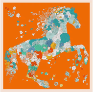 Large Orange Horse Print Silk Scarves-Furbaby Friends Gifts