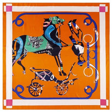 Cargar imagen en el visor de la galería, Large Silk Abstract Equestrian Scarf-Furbaby Friends Gifts