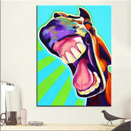 Laughing Horse Canvas Oil Print-Furbaby Friends Gifts