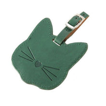 Cargar imagen en el visor de la galería, Leather Cat-Face Luggage Tags-Furbaby Friends Gifts