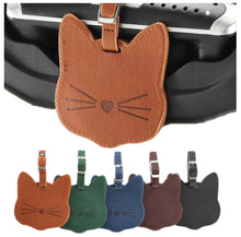 Afbeelding in Gallery-weergave laden, Leather Cat-Face Luggage Tags-Furbaby Friends Gifts