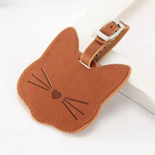 Carica l&#39;immagine nel visualizzatore di Gallery, Leather Cat-Face Luggage Tags-Furbaby Friends Gifts