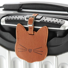 Charger l&#39;image dans la galerie, Leather Cat-Face Luggage Tags-Furbaby Friends Gifts