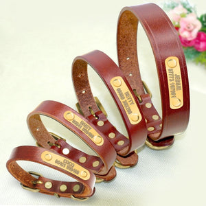 Leather Personalized Dog Collar-Furbaby Friends Gifts