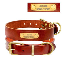 Cargar imagen en el visor de la galería, Leather Personalized Dog Collar-Furbaby Friends Gifts
