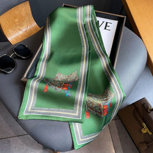 Carregar imagem no visualizador da galeria, Long Silk Horse Print Scarves-Furbaby Friends Gifts