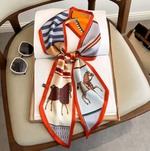 Charger l'image dans la galerie, Long Silky Horse Print Scarves-Furbaby Friends Gifts