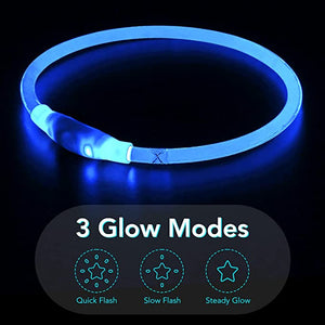Luminous Rechargeable Clip-On Dog Collar Accessory-Furbaby Friends Gifts