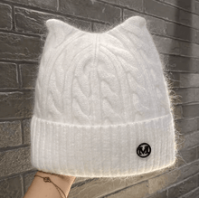Load image into Gallery viewer, Luxuriously Soft Woollen Cat Ear Beanie-Furbaby Friends Gifts