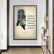 Charger l&#39;image dans la galerie, &#39;My Home&#39; Kitty Canvas Oil Print Posters-Furbaby Friends Gifts