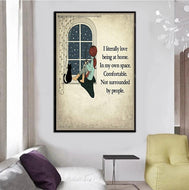 'My Home' Kitty Canvas Oil Print Posters-Furbaby Friends Gifts