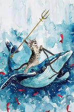 Carregar imagem no visualizador da galeria, &#39;Neptune Cat&#39; Canvas Oil Print Posters-Furbaby Friends Gifts