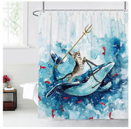 'Neptune Cat' Shower Curtain-Furbaby Friends Gifts