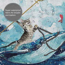 Carica l&#39;immagine nel visualizzatore di Gallery, &#39;Neptune Cat&#39; Shower Curtain-Furbaby Friends Gifts
