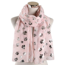 Load image into Gallery viewer, Paw Print Chiffon Scarf-Furbaby Friends Gifts