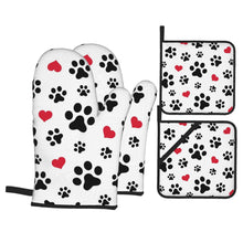 Charger l&#39;image dans la galerie, Paw Print Oven Gloves &amp; Heat Proof Mats Set-Furbaby Friends Gifts