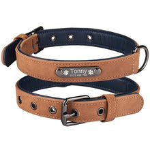 Carica l&#39;immagine nel visualizzatore di Gallery, Personalized Leather Dog Collar - Free Engraving-Furbaby Friends Gifts