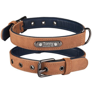 Personalized Leather Dog Collar - Free Engraving-Furbaby Friends Gifts