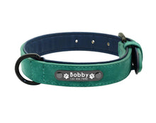 Laden Sie das Bild in den Galerie-Viewer, Personalized Leather Dog Collar - Free Engraving-Furbaby Friends Gifts