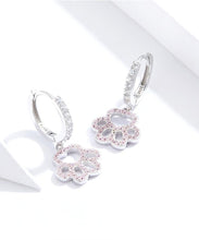 Load image into Gallery viewer, Pink CZ Paw Sterling Silver Earrings-Furbaby Friends Gifts
