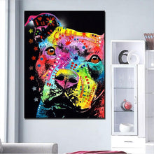 Cargar imagen en el visor de la galería, Pitbull Canvas Oil Print-Furbaby Friends Gifts