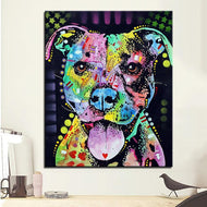 Pitbull Canvas Oil Print-Furbaby Friends Gifts
