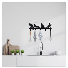 Load image into Gallery viewer, Playing Black Kitties Key and Coat Hooks-Furbaby Friends Gifts