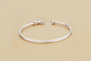 'Playing Cat' Sterling Silver Bangle-Furbaby Friends Gifts
